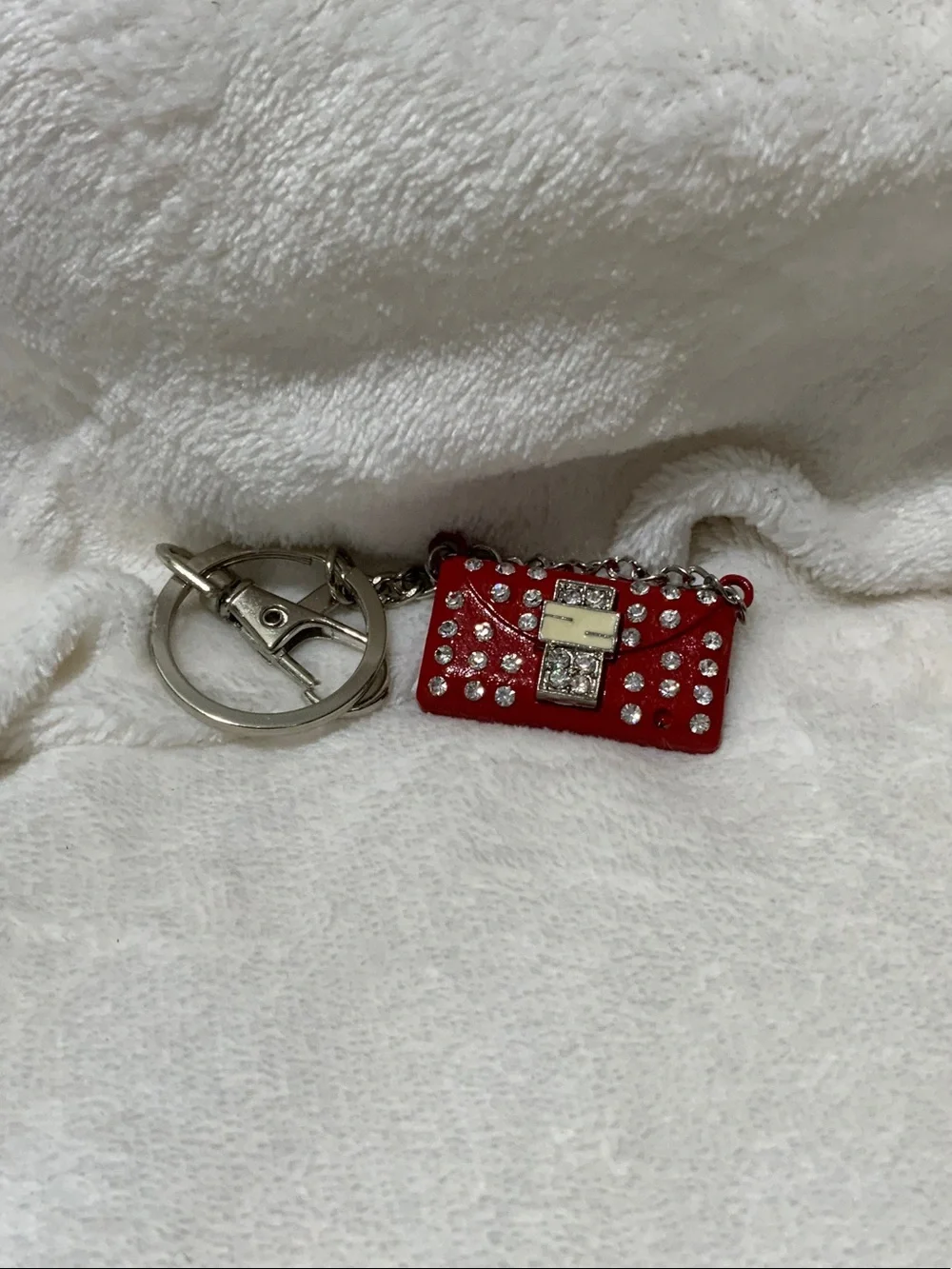 Red Crystal Mini Purse Keychain - Unbranded